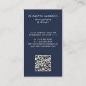 プロフェッショナルフォトQRコードブルー 名刺 (裏面)