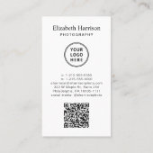 プロフェッショナルフォトQRコードロゴ 名刺 (裏面)
