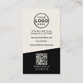 プロフェッショナルフォトQRコード会社ロゴ縦型 名刺 (裏面)