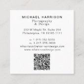 プロフェッショナルフォトQRコード スクエア名刺 (裏面)