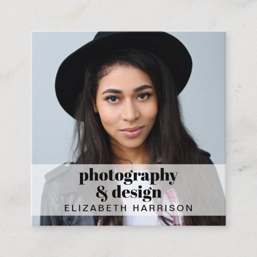 プロフェッショナルフォトQRコード スクエア名刺 (正面)