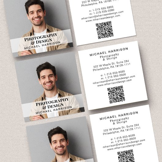 プロフェッショナルフォトQRコード スクエア名刺