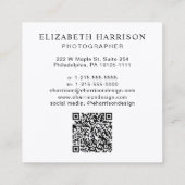 プロフェッショナルフォトQRコード スクエア名刺 (裏面)