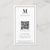 プロフェッショナルフルフォトシンプルモノグラム 名刺 (裏面)