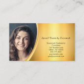 プロフェッショナルフレア金ゴールドカスタム写真 名刺 (正面)