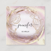 プロフェッショナルフレームバラフローラQRコードロゴ スクエア名刺 (正面)