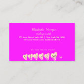 プロフェッショナルフレーム、金ゴールドハートピンク蛍光 ロイヤリティカード (裏面)