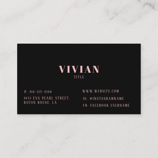 プロフェッショナルフローラミニマリスト名刺 名刺 (裏面)