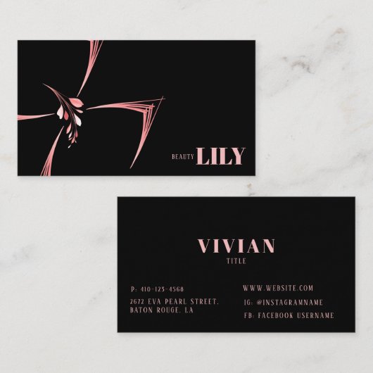 プロフェッショナルフローラミニマリスト名刺 名刺 (正面/裏面)