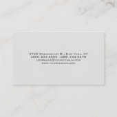 プロフェッショナルフローラリネンモダンミニマリストプレーン 名刺 (裏面)