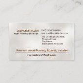 プロフェッショナルフローリングサービス – 床の設置 名刺 (裏面)