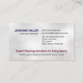 プロフェッショナルフローリングサービス – 床の設置 名刺 (裏面)