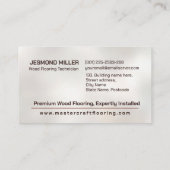 プロフェッショナルフローリングサービス – 床の設置 名刺 (裏面)