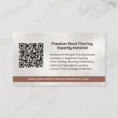 プロフェッショナルフローリングサービス – 床の設置 名刺 (裏面)