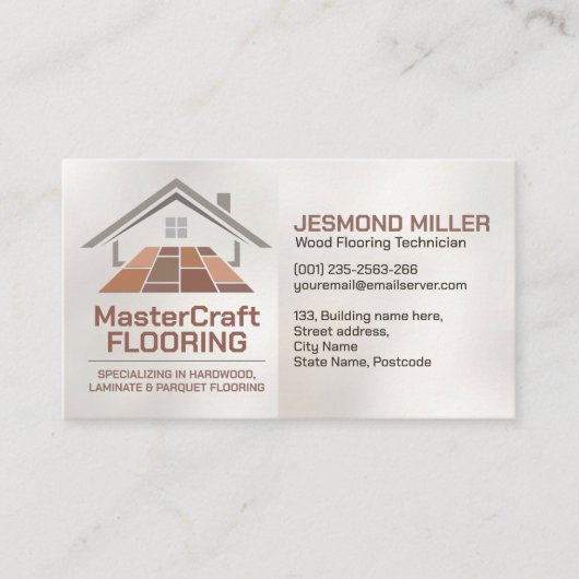 プロフェッショナルフローリングサービス – 床の設置 名刺 (正面)