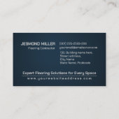 プロフェッショナルフローリングサービス – 床の設置 名刺 (裏面)