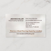 プロフェッショナルフローリングサービス – 床の設置 名刺 (裏面)