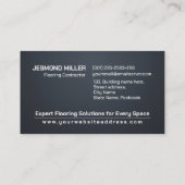 プロフェッショナルフローリングサービス – 床の設置 名刺 (裏面)