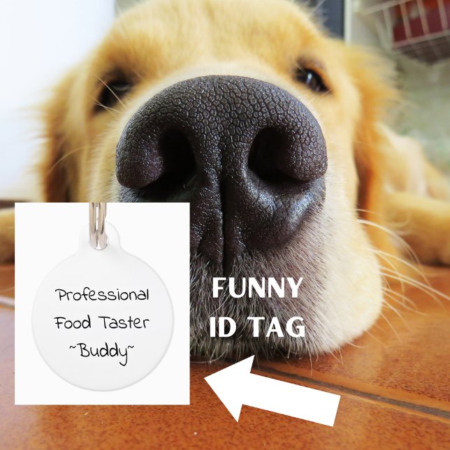 プロフェッショナルフードタスターおもしろい犬猫 ペット　ネームタグ ('Professional Food Taster' Personalized Pet ID Tag)