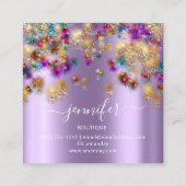 プロフェッショナルブティックショップイベントプランナーパープル スクエア名刺 (裏面)