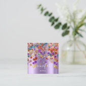 プロフェッショナルブティックショップイベントプランナーパープル スクエア名刺 (スタンド正面)