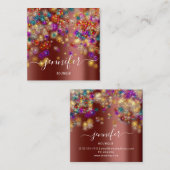 プロフェッショナルブティックショップイベントプランナーブラウン スクエア名刺 (正面/裏面)