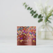 プロフェッショナルブティックショップイベントプランナーブラウン スクエア名刺 (スタンド正面)