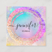 プロフェッショナルブティックショップグリッターグラムホログラフ スクエア名刺 (正面)