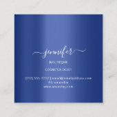 プロフェッショナルブティックショップグリッターグリーンブルーネイビー スクエア名刺 (裏面)