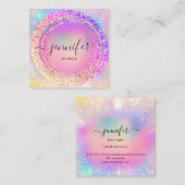 プロフェッショナルブティックショップグリッタースパークホログラフ スクエア名刺 (正面/裏面)