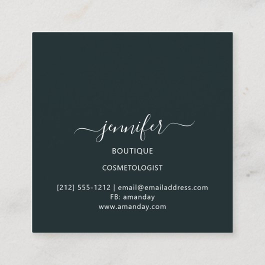 プロフェッショナルブティックショップグリッタードリップス金ゴールドグレイ スクエア名刺 (裏面)