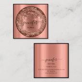 プロフェッショナルブティックショップグリッタードリップバラ金ゴールド スクエア名刺 (正面/裏面)