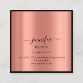 プロフェッショナルブティックショップグリッタードリップバラ金ゴールド スクエア名刺 (裏面)