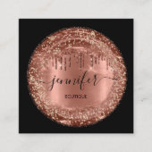 プロフェッショナルブティックショップグリッタードリップブラウンバラ スクエア名刺 (正面)