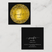 プロフェッショナルブティックショップグリッタードリップ金ゴールドスパ スクエア名刺 (正面/裏面)