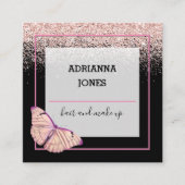 プロフェッショナルブティックショップグリッターバタフライスクアール スクエア名刺 (正面)