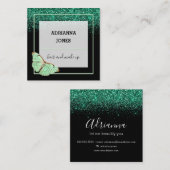 プロフェッショナルブティックショップグリッターバタフライ スクエア名刺 (正面/裏面)