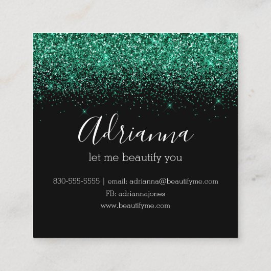 プロフェッショナルブティックショップグリッターバタフライ スクエア名刺 (裏面)
