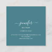 プロフェッショナルブティックショップグリッターバラティール(緑がかった色)ブルー スクエア名刺 (裏面)