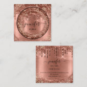 プロフェッショナルブティックショップグリッターバラ金ゴールドドリップ スクエア名刺 (正面/裏面)