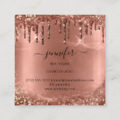 プロフェッショナルブティックショップグリッターバラ金ゴールドドリップ スクエア名刺 (裏面)