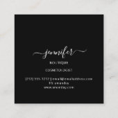 プロフェッショナルブティックショップグリッターピンクドリップスブラック スクエア名刺 (裏面)