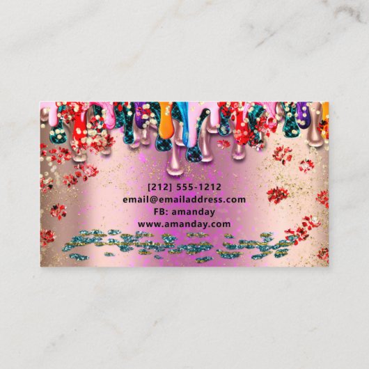 プロフェッショナルブティックショップグリッターピンクドリップス 名刺 (裏面)