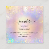 プロフェッショナルブティックショップグリッターホログラフィックピン スクエア名刺 (裏面)