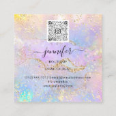 プロフェッショナルブティックショップグリッターホログラフQR スクエア名刺 (裏面)