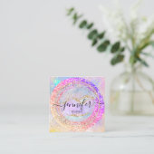 プロフェッショナルブティックショップグリッターホログラフQR スクエア名刺 (スタンド正面)