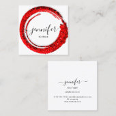 プロフェッショナルブティックショップグリッターレッド スクエア名刺 (正面/裏面)