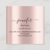 プロフェッショナルブティックショップドリップピンクローズビップ スクエア名刺 (裏面)