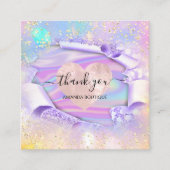 プロフェッショナルブティックショップネームグリッターハート スクエア名刺 (正面)