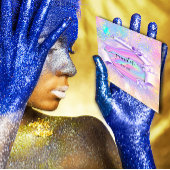 プロフェッショナルブティックショップネームグリッターホログラフB スクエア名刺